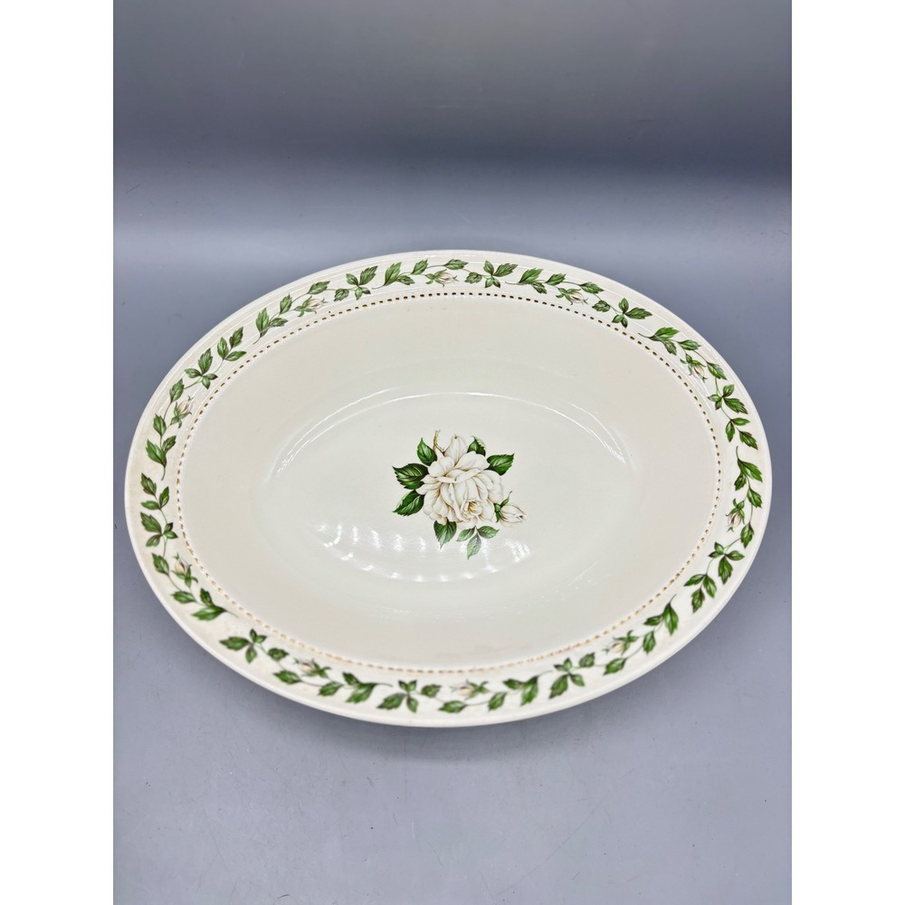 Hall Superior Quality Cameo Rose Oval Serving Bowl Vintage Mary Dunbar 10 Inch - Picture 2 of 7